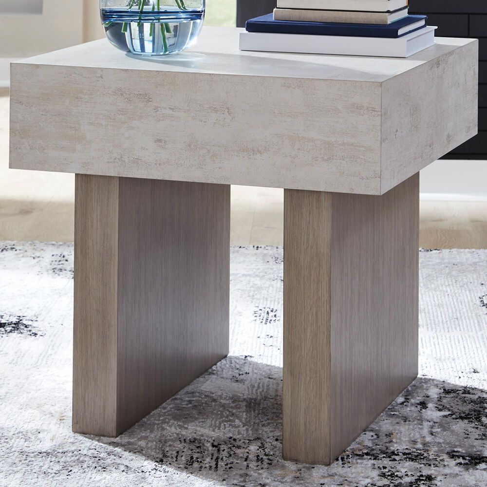 Ashley Jorlaina Square End Table in Light Grayish Brown, , large