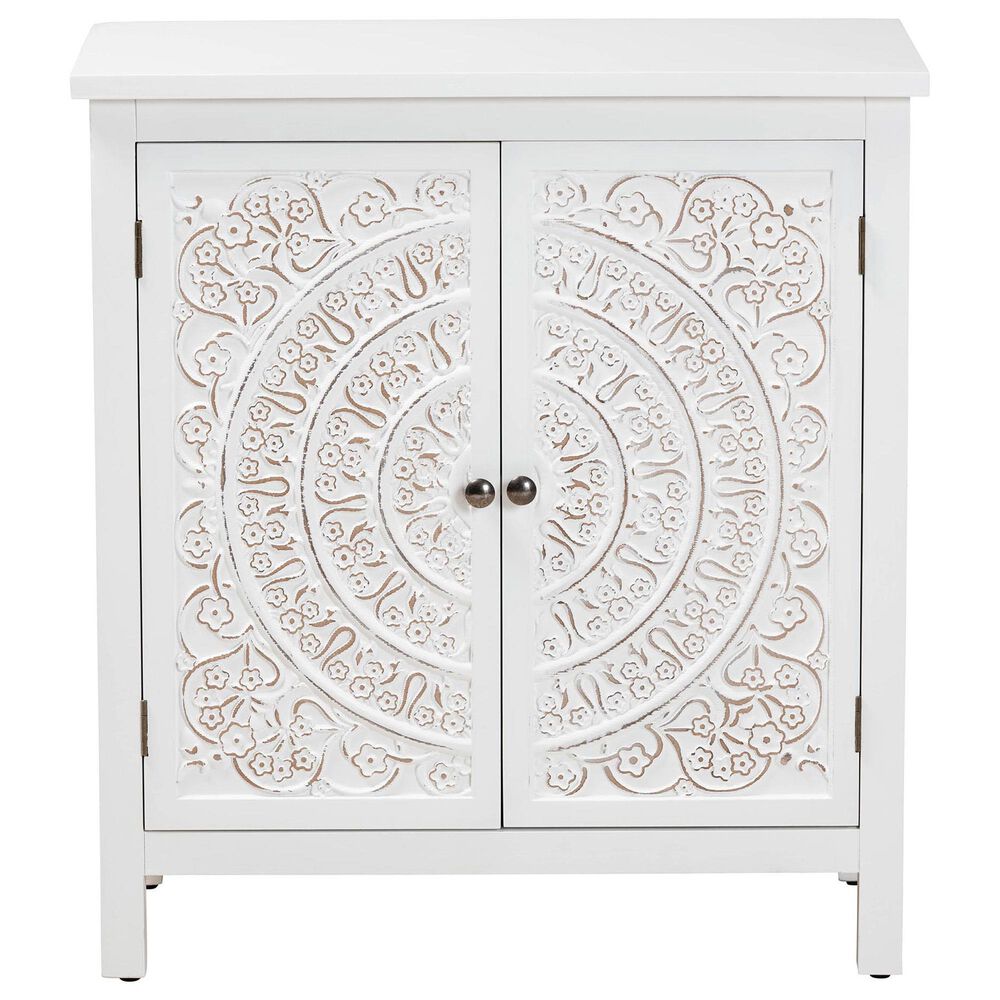 Baxton Studio Yelena 2-Door Storage Cabinet in White, , large