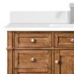 James Martin Vanities Brittany 60" Single Bathroom Vanity in Saddle Brown with 3 cm White Zeus Quartz Top and Rectangular Sink, , large