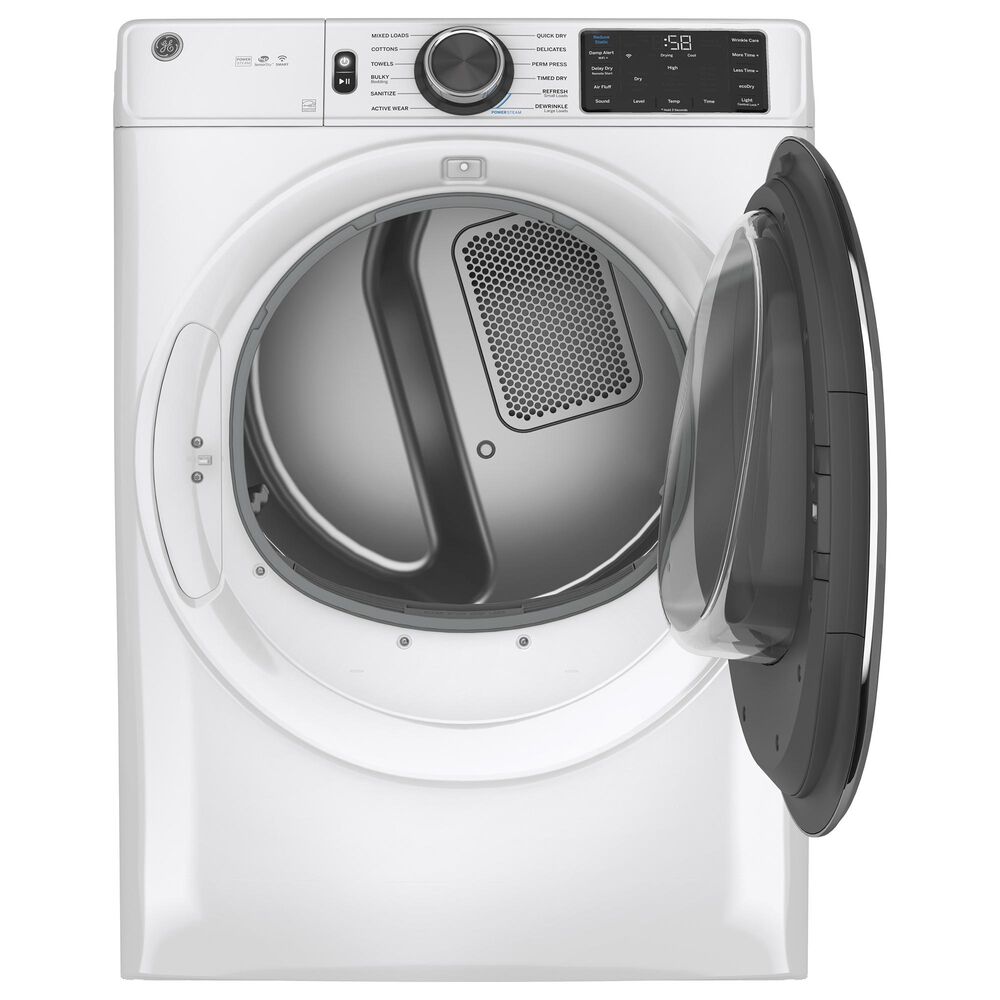 GE Appliances 7.8 Cu. Ft. Electric Dryer with Steam Cycle in White, , large