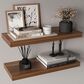 Hearth and Haven Ecco32" Floating Wall Shelf with Space-Saving Design in Walnut (Set of 2), , large