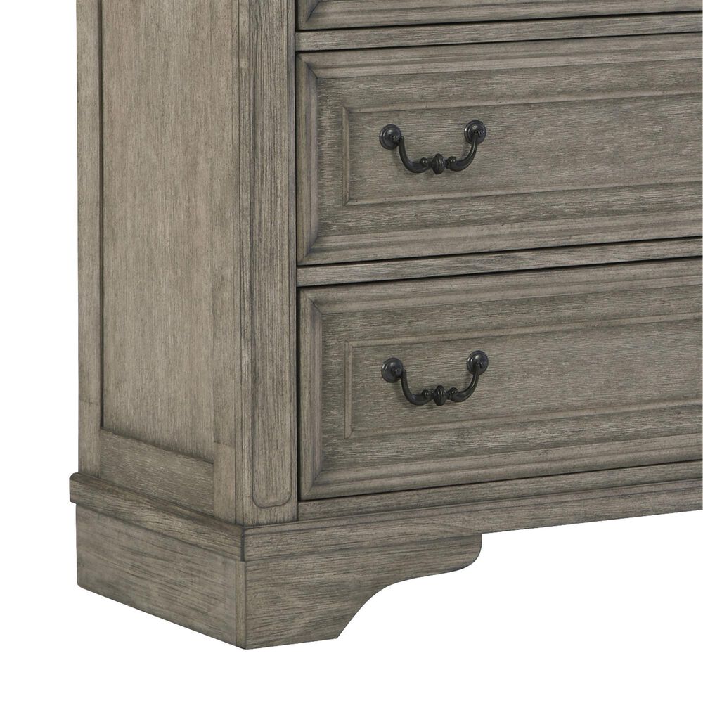 Ashley Lodenbay 5 Drawer Chest in Antiqued Gray and Walnut Brown, , large