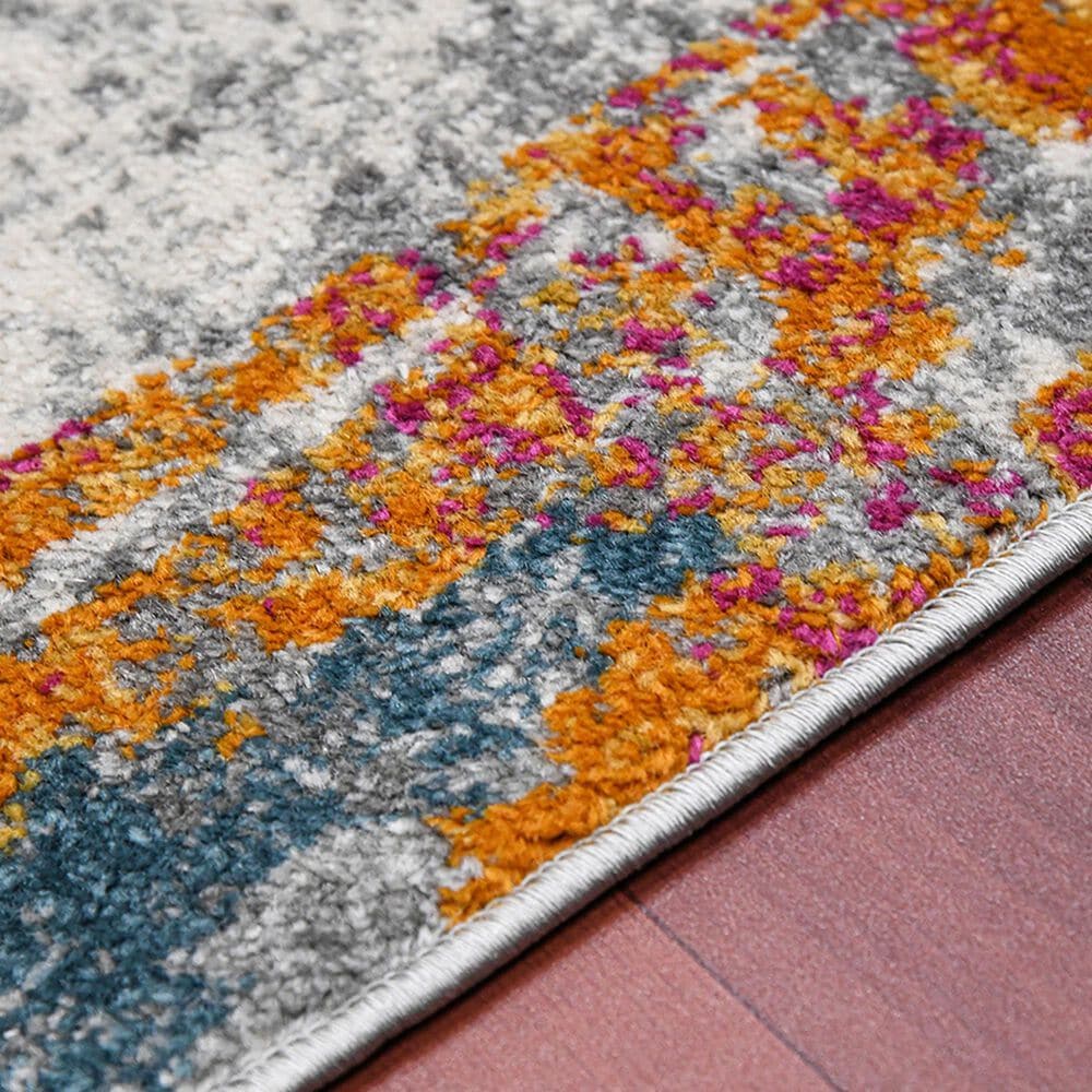 Amer Rugs Montana 7&#39;10&quot; x 10&#39;10&quot; Orange and Blue Area Rug, , large