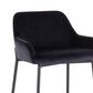 LumiSource Daniella Bar Stool with Black Velvet Upholstery in Black (Set of 2), , large