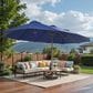 HOMLUX 15" Double-Sided Outdoor Market Umbrella with Sandbag Base in Royal Blue, , large