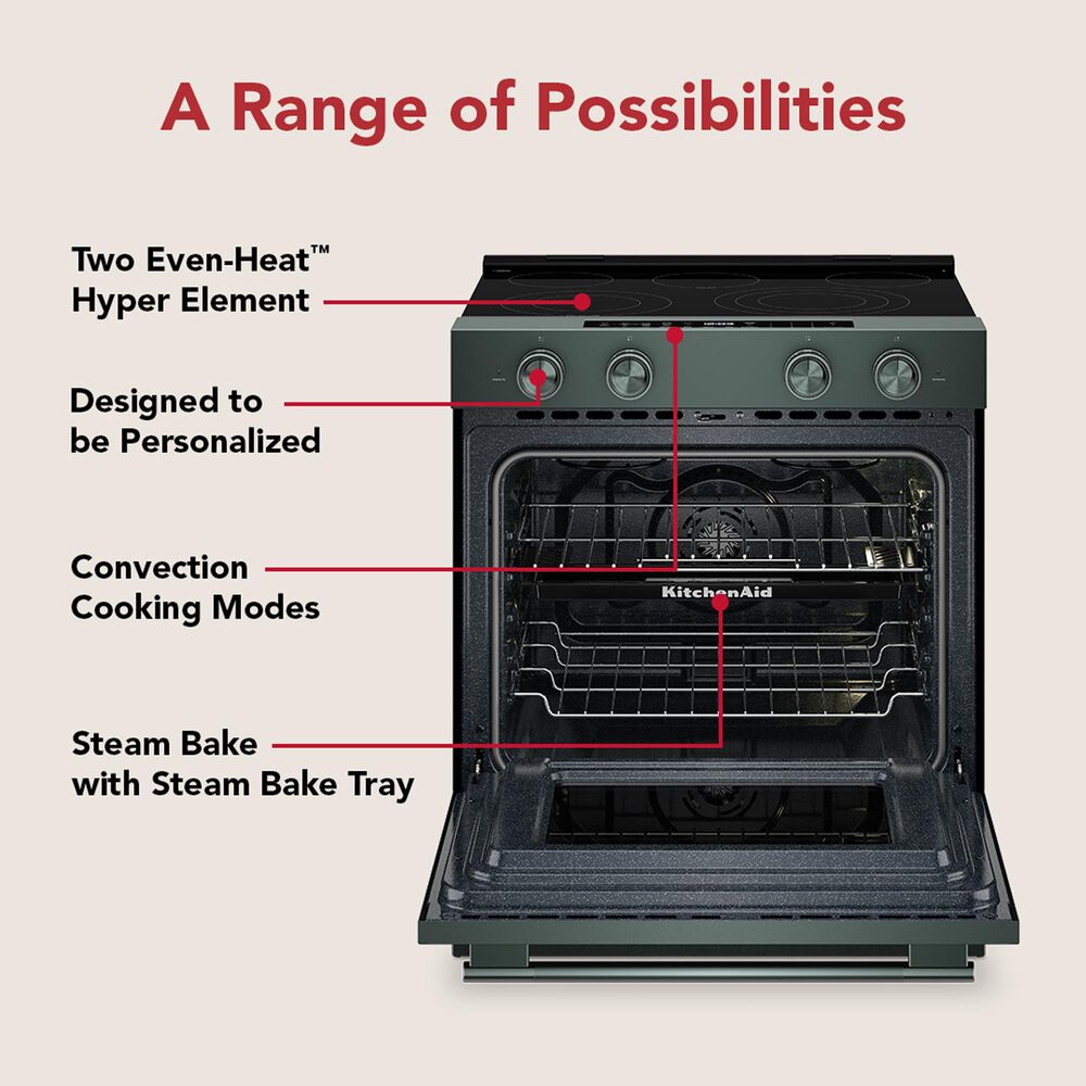 KitchenAid 5.3 Cu. Ft. Smart Slide-in Electric Range with Two Even-Heat Hyper Elements and Convection in Juniper, , large