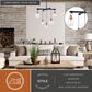 Vaxcel Kassidy 5-Light Chandelier in Black and Natural Brass, , large