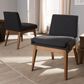 Baxton Studio Nexus Side Chair with Dark Grey Cushion in Walnut Brown (Set of 2), , large