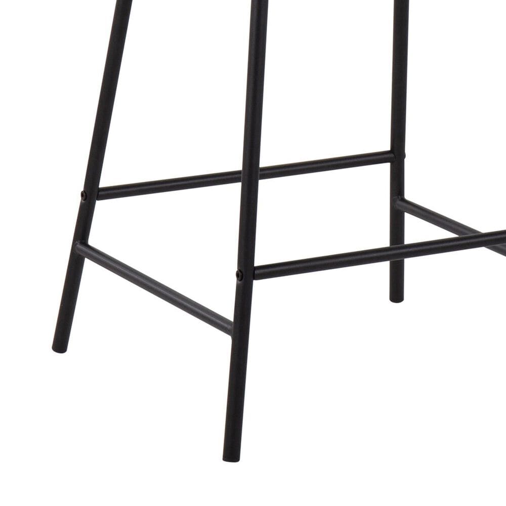 LumiSource Daniella Counter Stool with White Upholstery in Black (Set of 2), , large