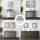 Lexora Home Marsyas 80" Double Bathroom Vanity in White with Grey Quartz Top and Rectangular Sinks, , large