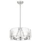 Golden Lighting Aenon 3-Light Wide Chandelier with Hammered Water Glass Shade in Pewter, , large