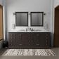 Lexora Home Dukes 84" Double Bathroom Vanity in Espresso with 2 cm White Carrara Marble Top and Rectangular Sinks, , large
