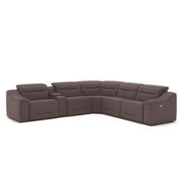 Interlochen 6-Piece Power Reclining Curved Sectional with Power Headrests in Dark Gray, , large