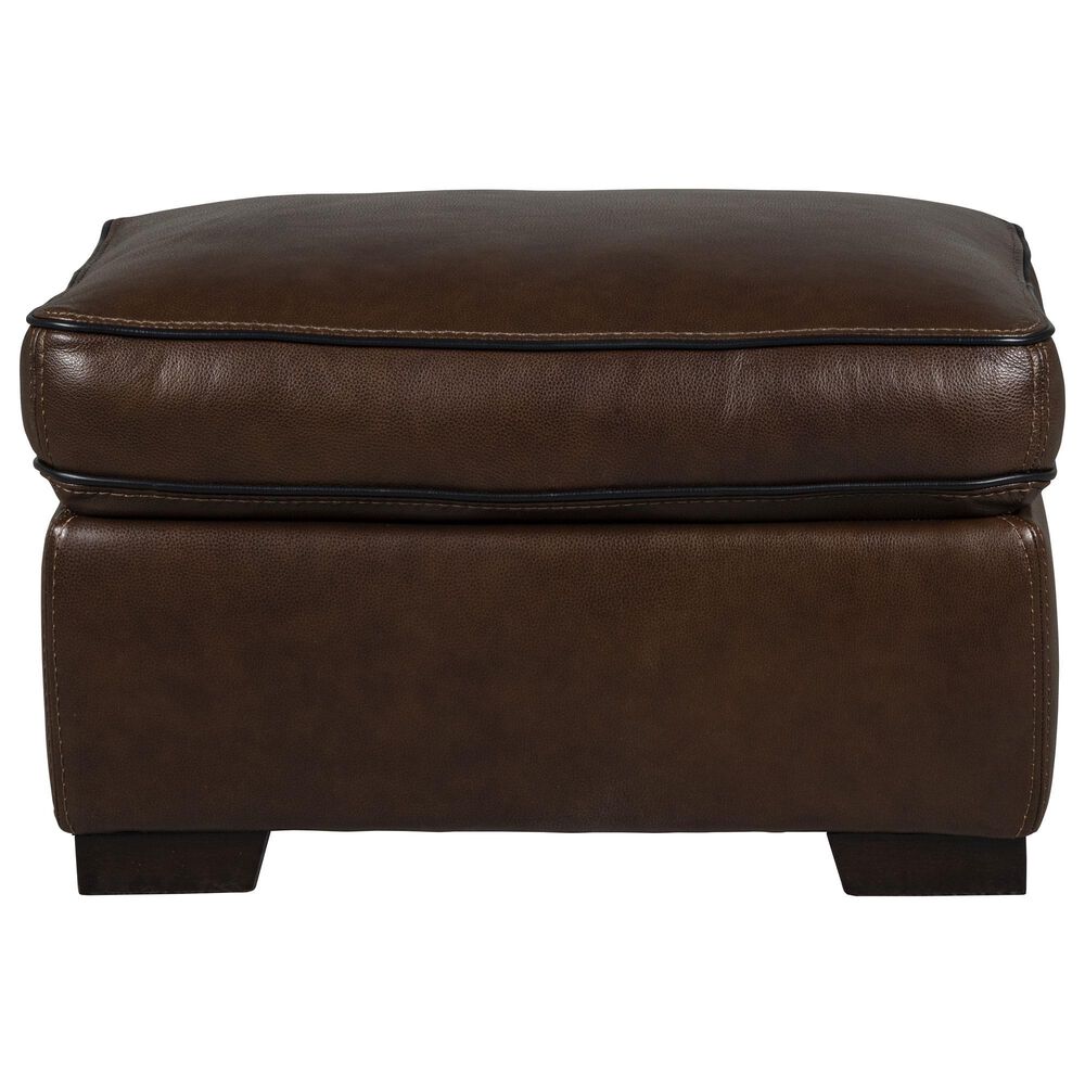 Simon Li Leather Ottoman in Longhorn Bramble, , large