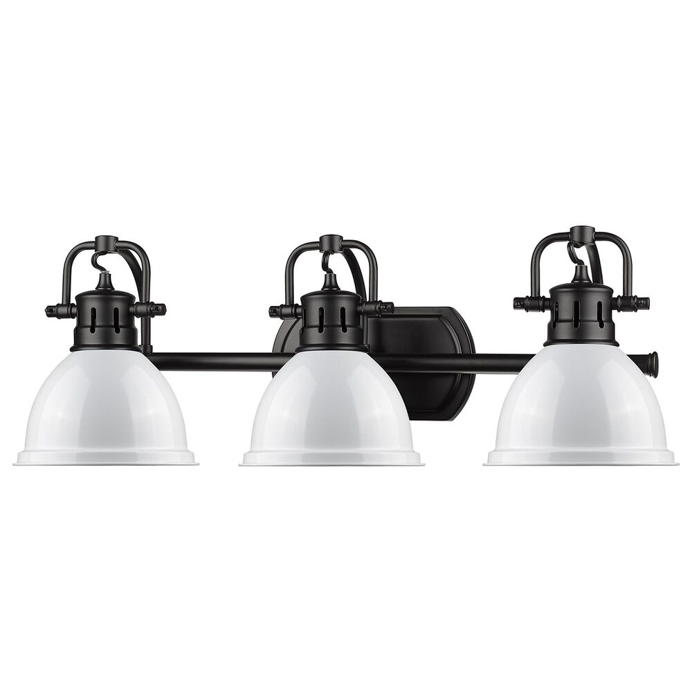 Golden Lighting Duncan 3-Light Bath Vanity in Matte Black and Glossy White, , large