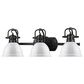 Golden Lighting Duncan 3-Light Bath Vanity in Matte Black and Glossy White, , large