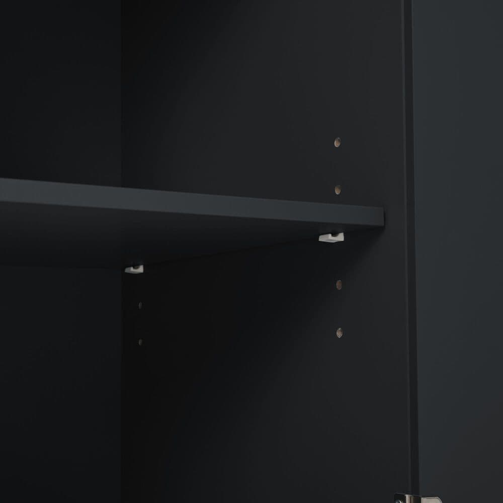 HOMLUX Kitchen Island with Power Outlet and Drop Leaf in Black, , large
