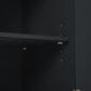HOMLUX Kitchen Island with Power Outlet and Drop Leaf in Black, , large