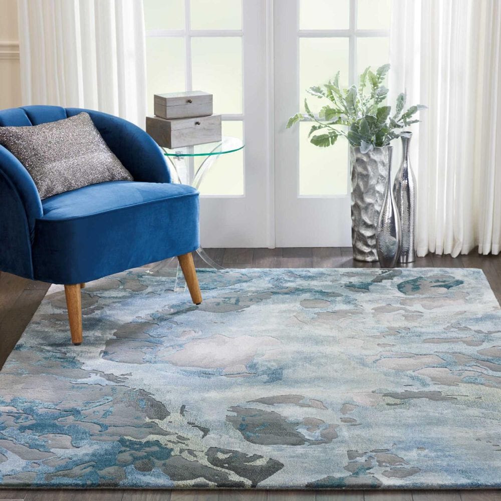 Nourison Prismatic PRS14 5&#39;7&quot; x 7&#39;5&quot; Grey and Slate Area Rug, , large
