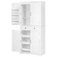 HOMLUX HOMLUX 71" Tall Kitchen Pantry Cabinet with 3 Pull Out Cabinet Organizers, Farmhouse Embossed Texture Storage Cabinet with 6 Door Shelves, 2 Drawers, Freestanding Cupboard for Kitchen, Dining Room White, , large
