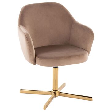 Lumisource Buena Swivel Accent Chair in Brown, , large