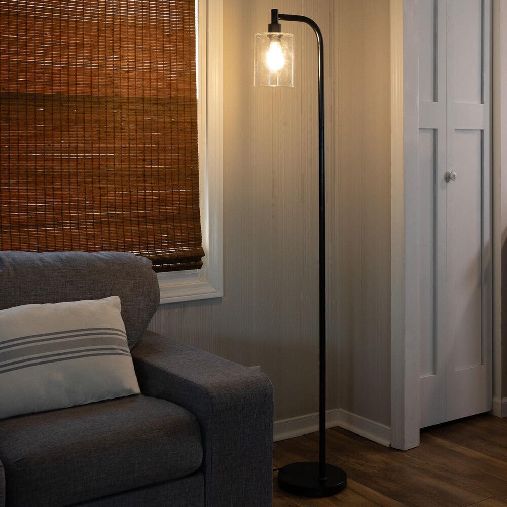 Timberlake 65" Modern Floor Lamp with LED Edison Bulb in Black, , large
