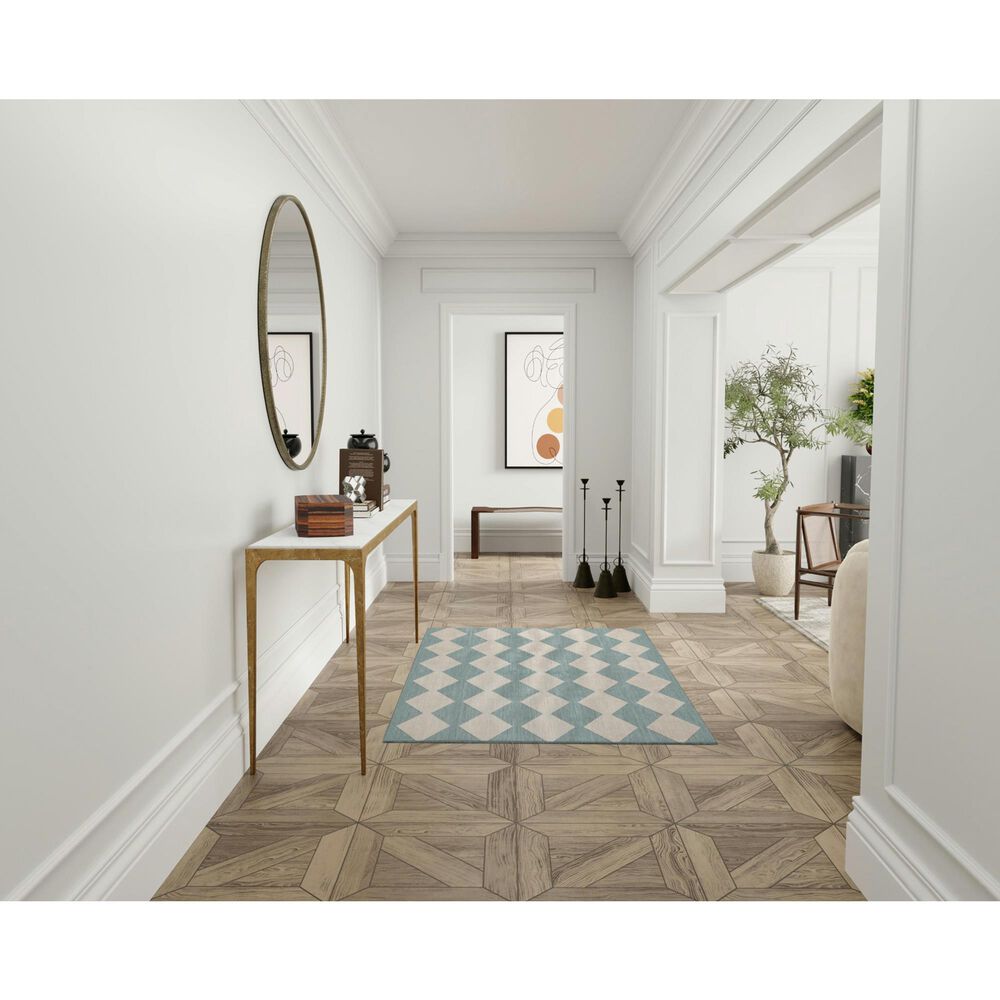 Nourison Positano Geometric Aqua 4&#39; x 6&#39; Indoor/Outdoor Area Rug, , large