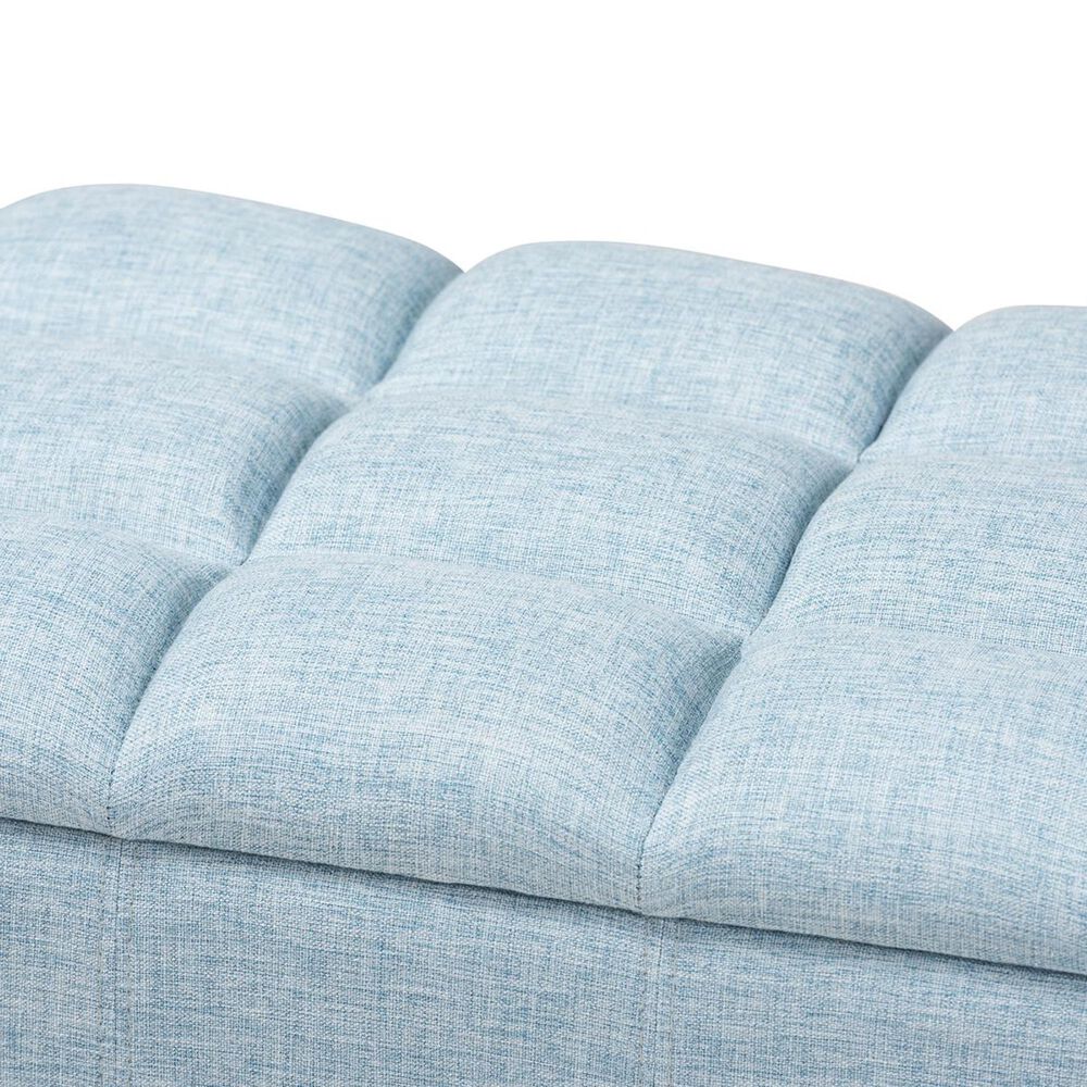 Baxton Studio Brette Storage Bench Ottoman in Blue, , large