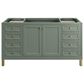 James Martin Vanities Chicago 60" Single Bathroom Vanity in Smokey Celadon with Single Hole 3 cm White Zeus Quartz Top and Rectangular Sink, , large