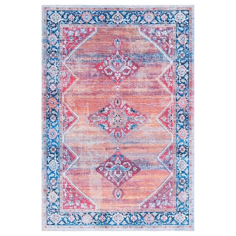 Safavieh Serapi 6"7" x 9" Rust and Navy Area Rug, , large