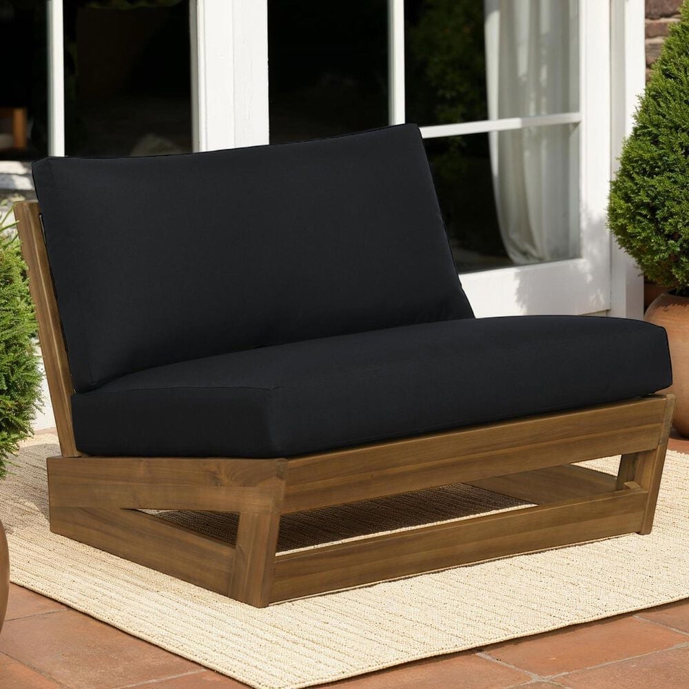 Linon Home Decor Silbury Patio Armless Chair in Jet Black, , large