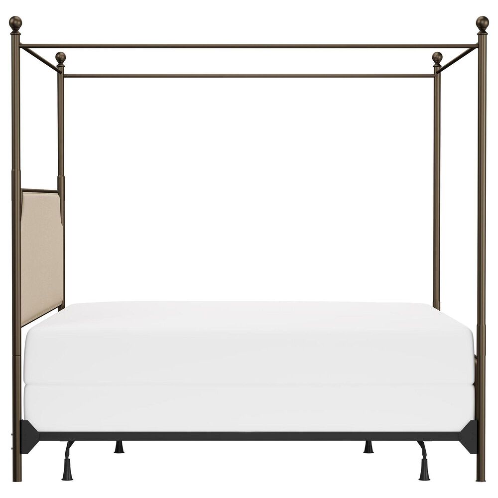 Richlands Furniture McArthur King Metal and Upholstered Canopy Bed in  Brown and Bronze, , large