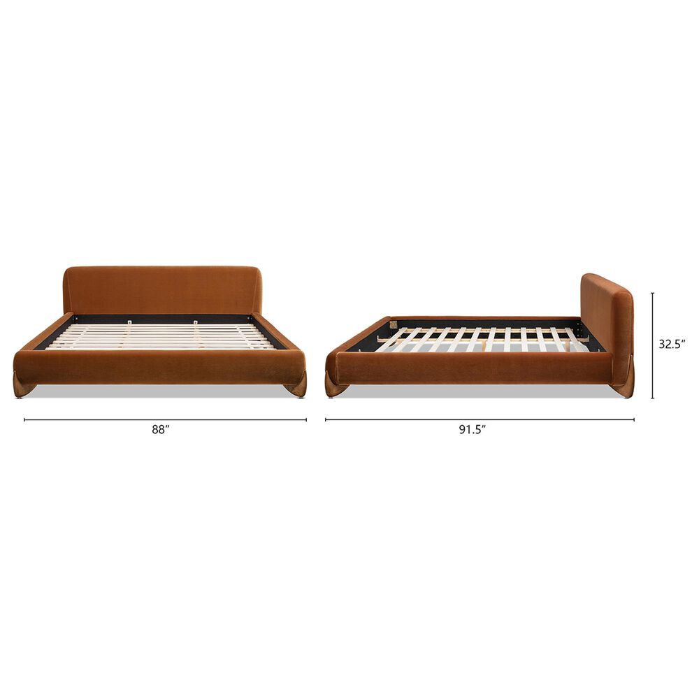 Jennifer Taylor Home Alpine King Platform Bed Frame in Burnt Orange, , large