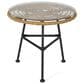 Hearth and Haven Orlando Round Patio Side Table in Light Brown and Polished Black, , large