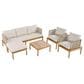 Hearth and Haven 5-Piece Outdoor Conversation Set with Weather Rope and Beige in Teak, , large