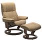Stressless Mayfair Large Chair and Ottoman with Walnut Base in Paloma Sand, , large