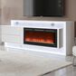 Modern Market Kira 87" TV Stand with Fireplace and Bluetooth Speaker in White, , large