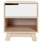 Babyletto Hudson 1 Drawer Nightstand with USB Port in Washed Natural and White, , large