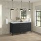 James Martin Vanities Myrrin 60" Double Vanity in Carbon Oak with 3 cm Carrara White Marble Top, , large