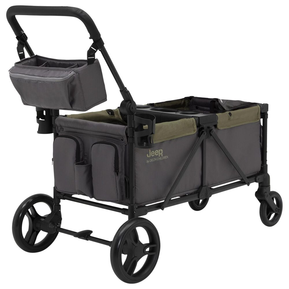 Delta Jeep Sport All-Terrain Stroller Wagon in Grey and Olive Green, , large