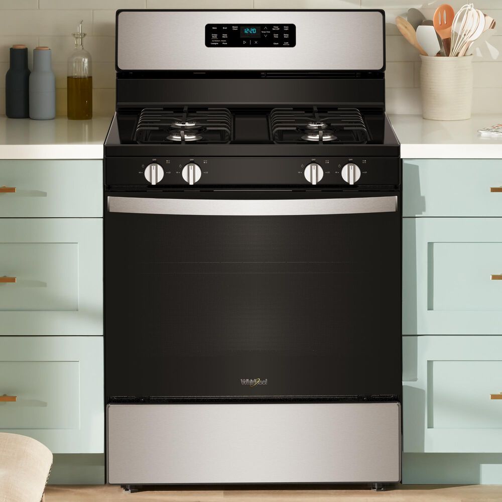 Whirlpool 5.1 Cu. Ft. Gas Range with No Preheat Mode in Stainless Steel, , large