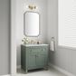 James Martin Vanities Chicago 30" Single Bathroom Vanity in Smokey Celadon with 3 cm Arctic Fall Solid Surface Top and Rectangular Sink, , large