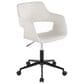 Lumisource Margarite Task Chair with White Faux Leather Cushion in Black, , large