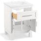 Kohler Quo 24" Single Bathroom Vanity in White with 3 cm Pure White Quartz Top and Oval Sink, , large