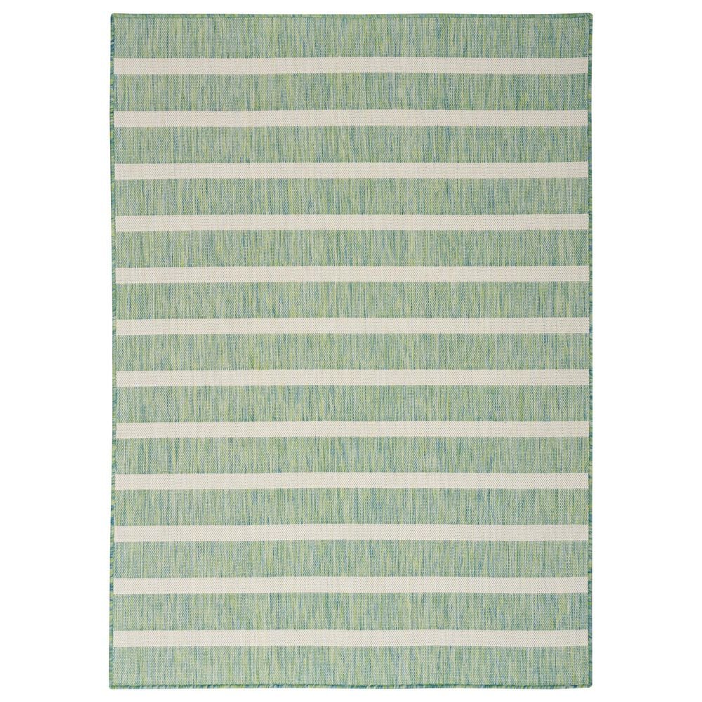 Nourison Positano POS03 Blue, Green and Ivory 4&#39; x 6&#39; Indoor/Outdoor Area Rug, , large