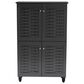 Baxton Studio Winda 4-Door Entryway Shoe Storage Cabinet in Dark Gray, , large