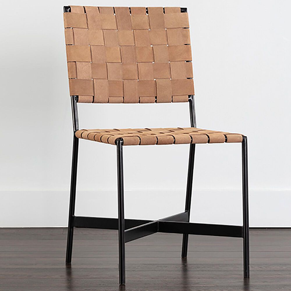 Sunpan Trading &amp; Importing Omari Dining Chair in Light Tan and Black, , large