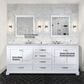 Lexora Home Dukes 80" Double Bathroom Vanity in White with 2 cm White Carrara Marble Top and Rectangular Sinks, , large