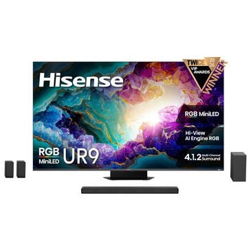 Hisense 85" Class UR9 Series RGB Mini LED 4K - Smart Google TV with 5.1.4 Channel Soundbar System in Black, , large