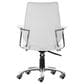 Zuo Modern Enterprise Low Back Office Chair with White Faux Leather in Chrome, , large